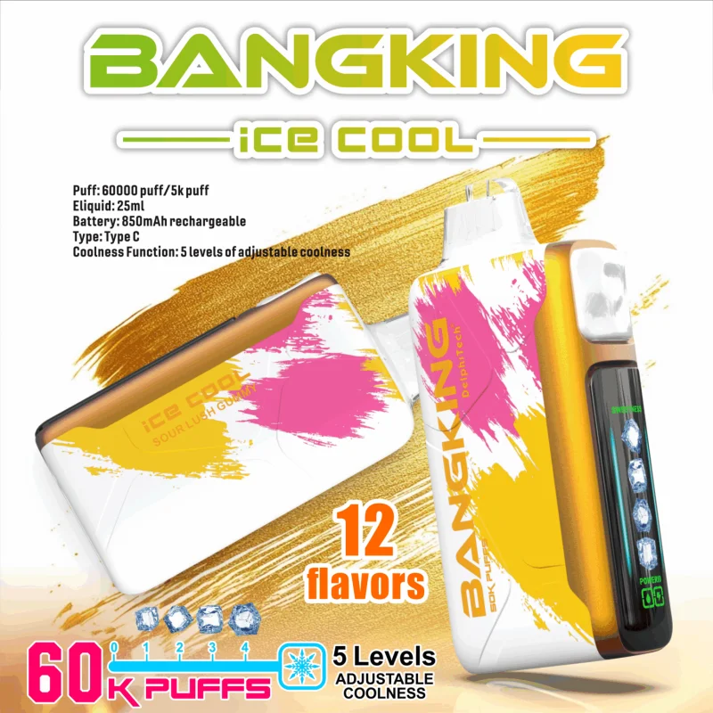 【王嘉爾同款】Bang King 60000口拋棄式電子煙 | 5段冰感調節 | 超大容量續航